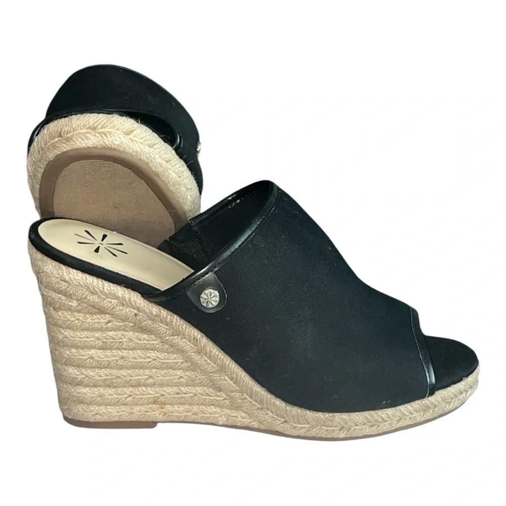 Isaac Mizrahi Black and Tan Wedge Sandals Size Women’s Size 10 NWT - Picture 3 of 7